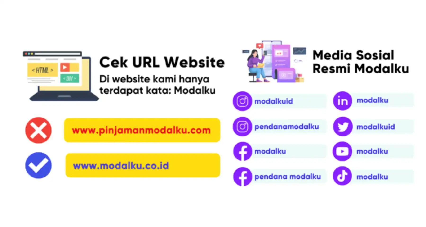 Media sosial dan website modalku